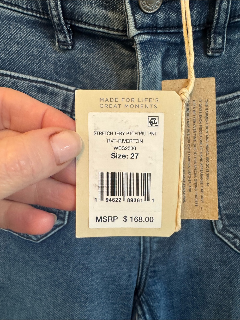 Faherty Stretch Terry Patch Pocket Pant - Riverton size 27 - Picture 8 of 11